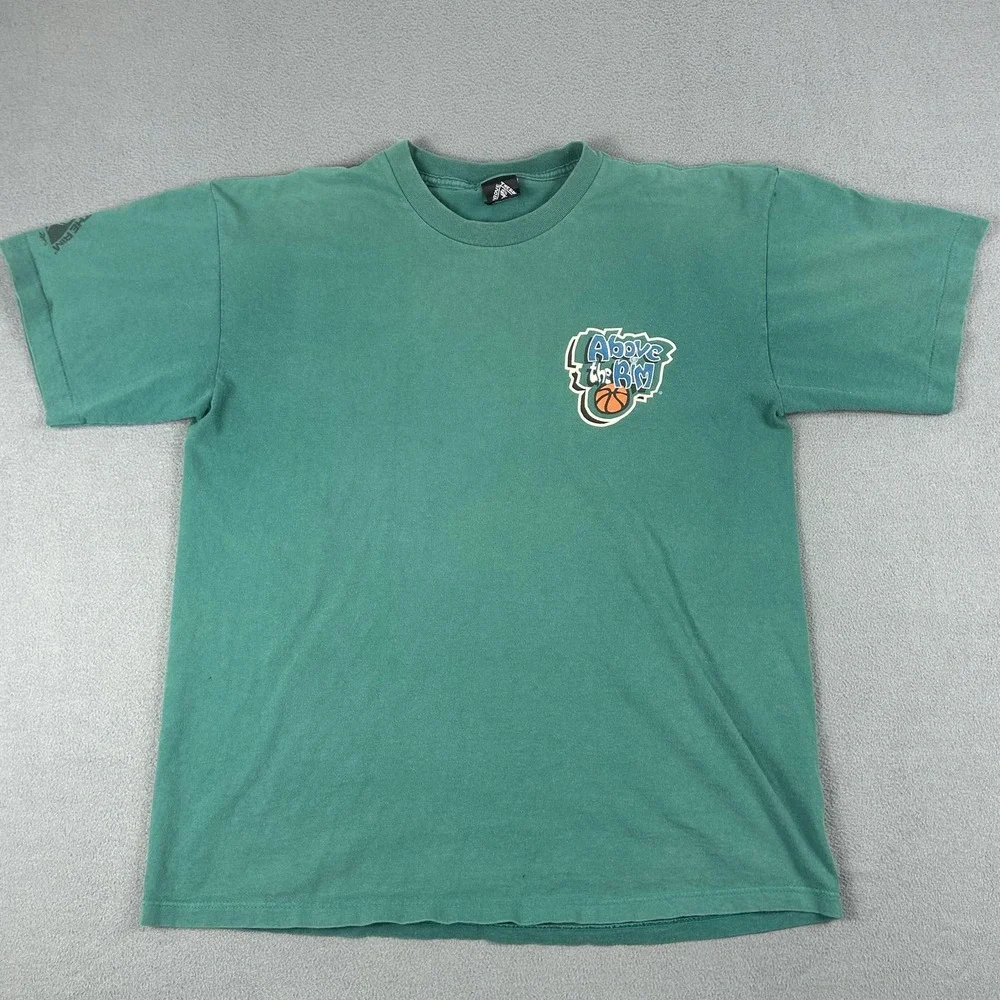 Vintage Reebok‎ Above The Rim Shirt Mens Large Green Basketball Graphic 90s Tee